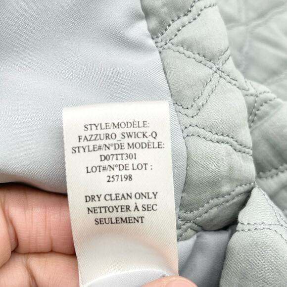 Thyskens Theory‎ Seedo Quilted Skirt A-line Ice Gray Blue Preppy Minimal Women 6 - Picture 10 of 13